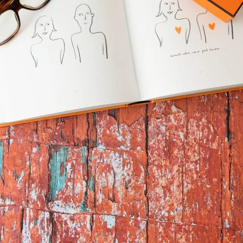 Fond photo bois orange